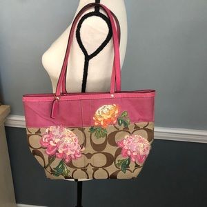 Authentic Coach Bag with Appliquéd flower design